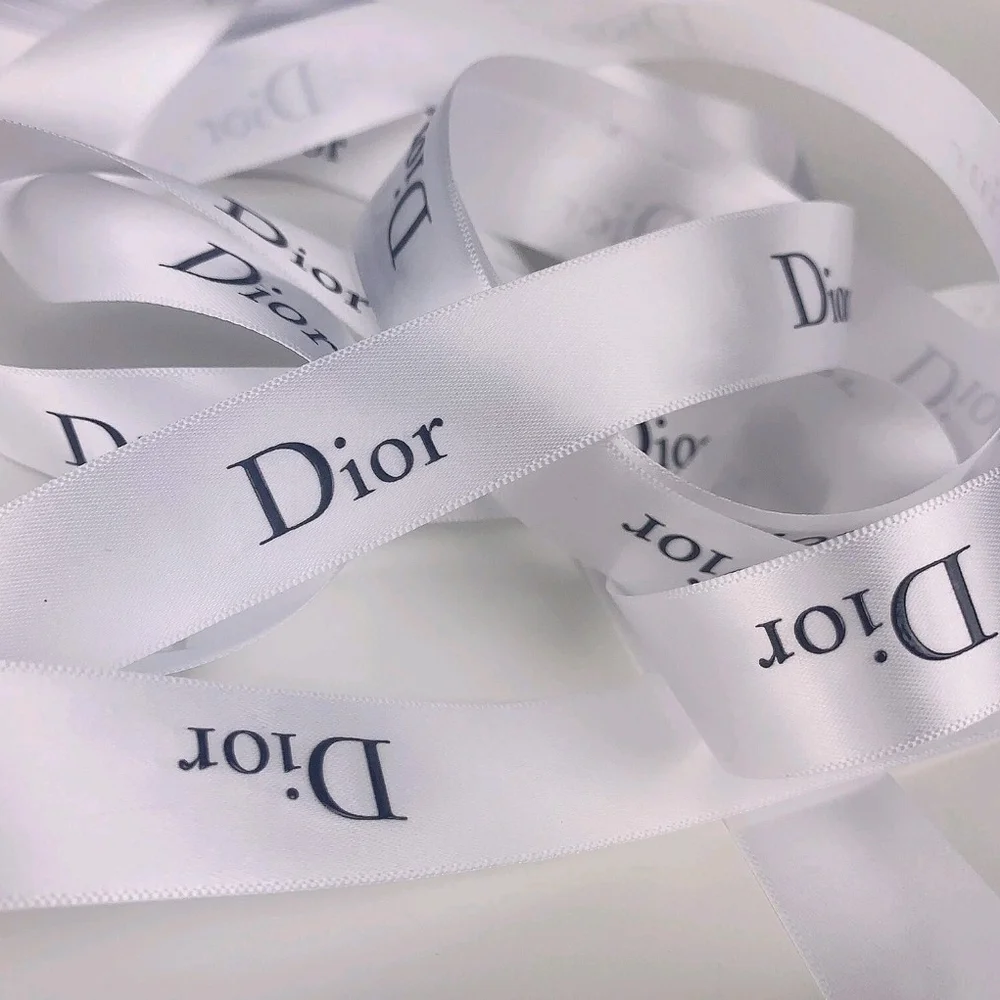Authentic Christian Dior White Satin Ribbon 2cm • 6 Yard Continuous Cut